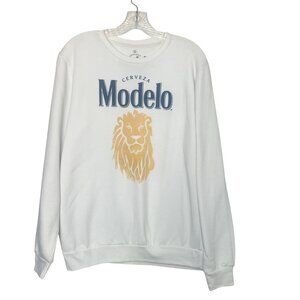 Modelo Cerveza Mens Sweatshirt Lion Graphic White Size Small New WOT